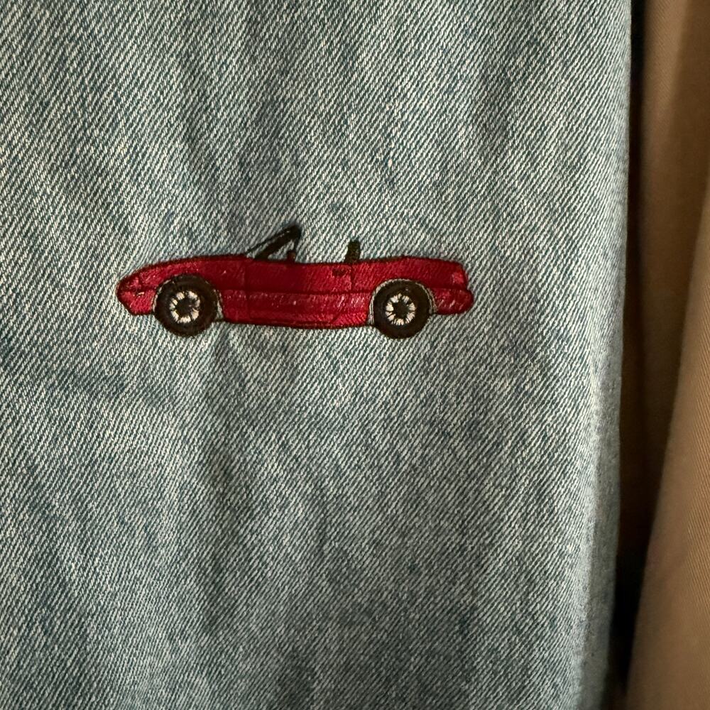 90s Vintage Port Authority Denim Varsity Jacket 1st gen Mazda Miata Donna XL - Picture 3 of 7